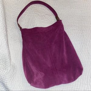 Purple Suede Hobo Bag